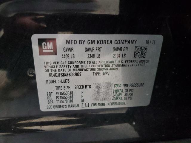 KL4CJFSB4FB053027 - 2015 BUICK ENCORE CONVENIENCE 黑色 照片 13