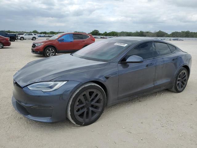 5YJSA1E51MF453924 - 2021 TESLA MODEL S GRAY photo 1