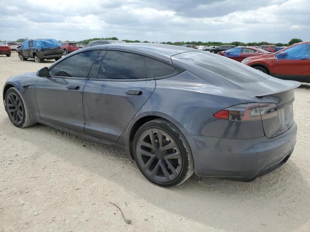5YJSA1E51MF453924 - 2021 TESLA MODEL S GRAY photo 2