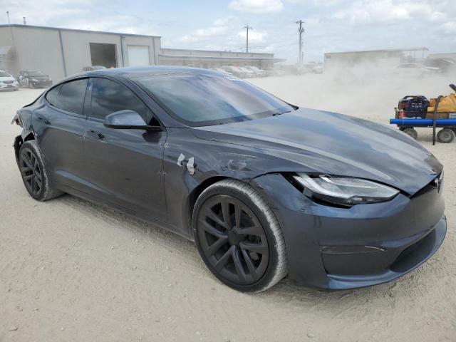 5YJSA1E51MF453924 - 2021 TESLA MODEL S GRAY photo 4
