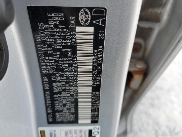 2T1KR32E26C560545 - 2006 TOYOTA COROLLA MA XR SILVER photo 12
