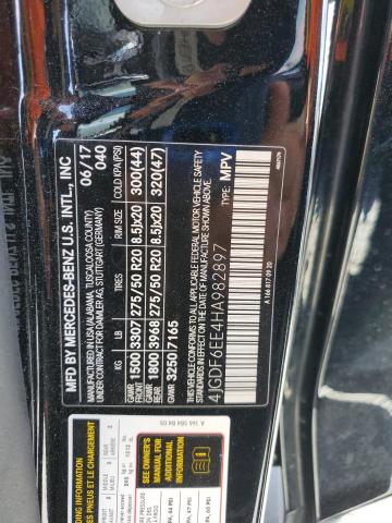 4JGDF6EE4HA982897 - 2017 MERCEDES-BENZ GLS 450 4MATIC BLACK photo 12