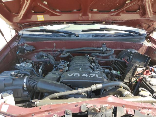 5TBRT34185S468056 - 2005 TOYOTA TUNDRA ACCESS CAB SR5 BURGUNDY photo 11