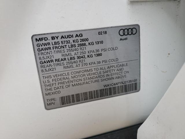 WA1C4AFYXJ2135166 - 2018 AUDI SQ5 PRESTIGE WHITE photo 13