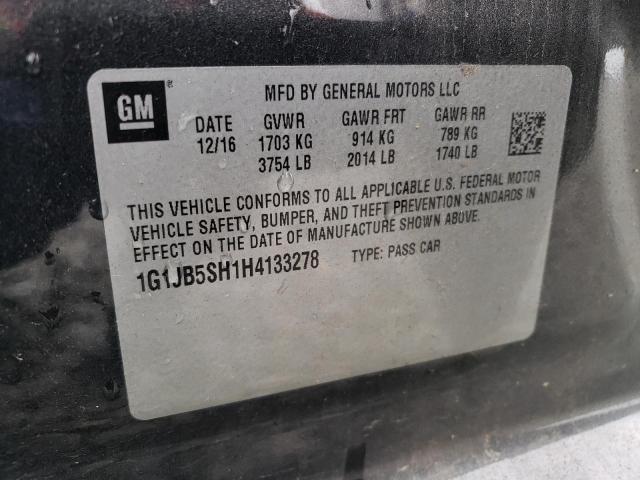 1G1JB5SH1H4133278 - 2017 CHEVROLET SONIC LS 灰色 照片 12