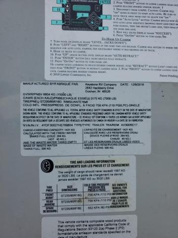 4YDF30027HE760604 - 2017 KEYSTONE AVALANCHE ნაცრისფერი ფოტო 10