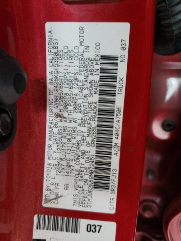 3TMJU62N89M072451 - 2009 TOYOTA TACOMA DOUBLE CAB PRERUNNER RED photo 12