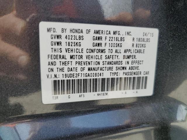 19UDE2F71GA009041 - 2016 ACURA ILX PREMIUM GRAY photo 12