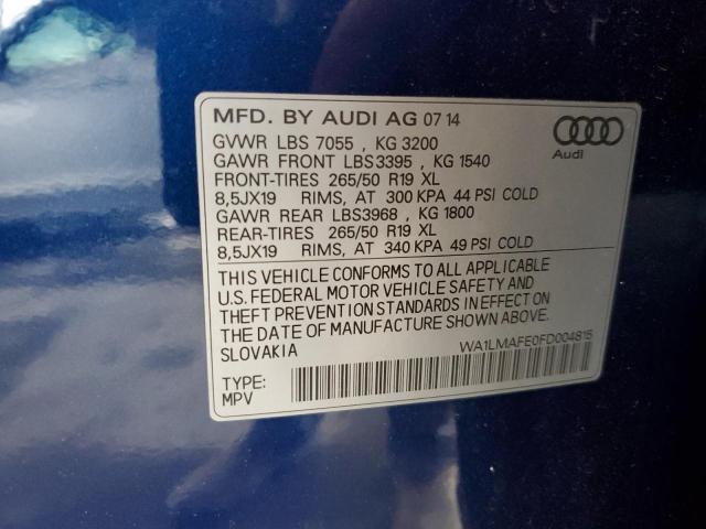 WA1LMAFE0FD004815 - 2015 AUDI Q7 TDI PREMIUM PLUS BLUE photo 13