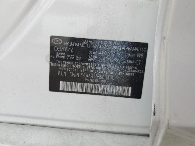 5NPE34AF4HH508400 - 2017 HYUNDAI SONATA SPORT WHITE photo 12