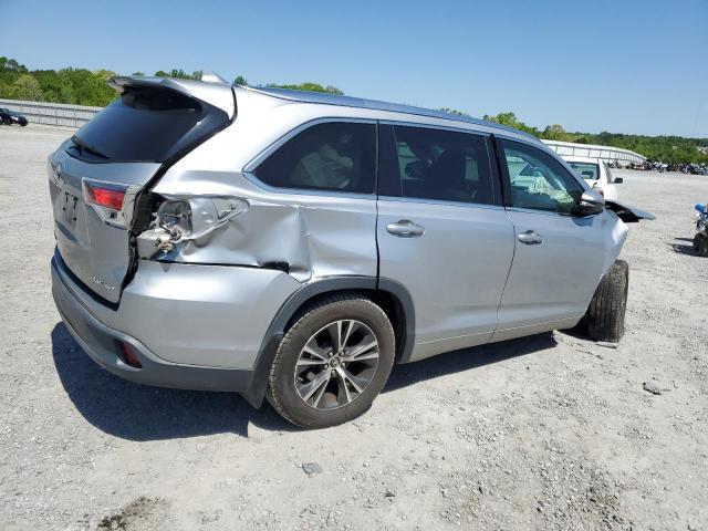5TDJKRFH1GS304526 - 2016 TOYOTA HIGHLANDER XLE SILVER photo 3
