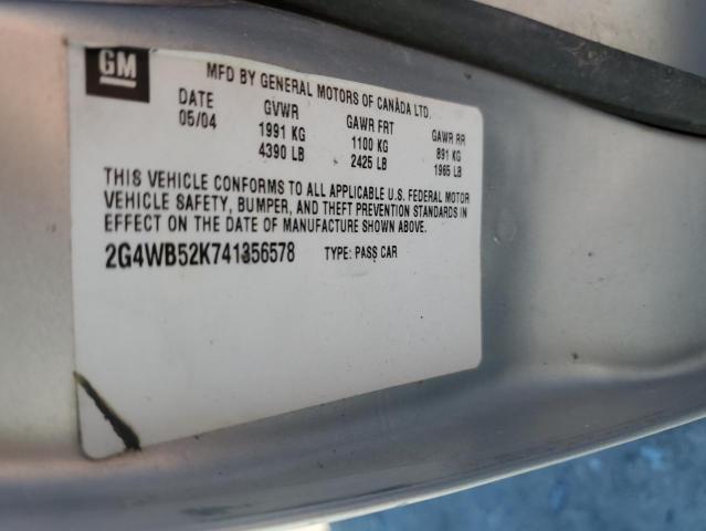 2G4WB52K741356578 - 2004 BUICK REGAL LS 银色 照片 13