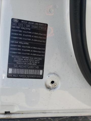 SALAB2V67GA807149 - 2016 LAND ROVER LR4 თეთრი ფოტო 12