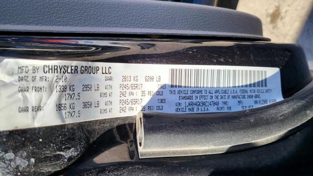 1J4RH4GK9AC147040 - 2010 JEEP COMMANDER SPORT Negro foto 10