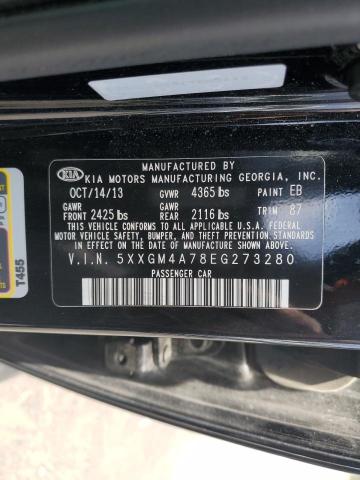 5XXGM4A78EG273280 - 2014 KIA OPTIMA LX BLACK photo 12