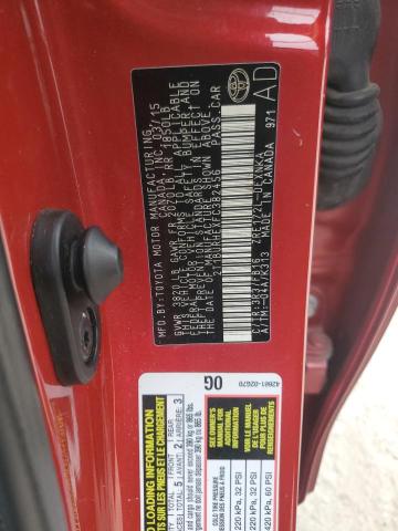2T1BURHEXFC382456 - 2015 TOYOTA COROLLA L RED photo 12