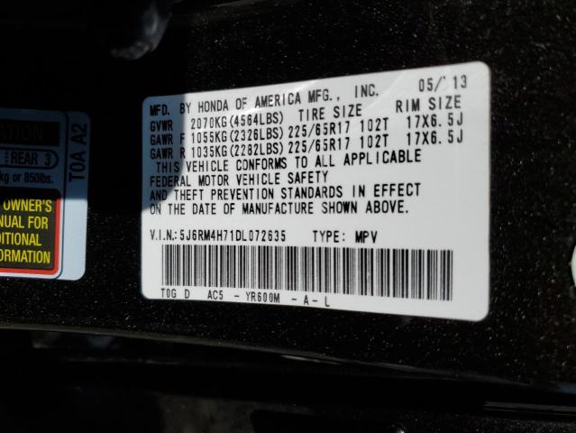 5J6RM4H71DL072635 - 2013 HONDA CR-V EXL BROWN photo 12