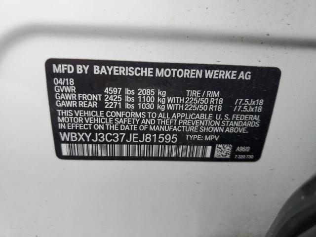 WBXYJ3C37JEJ81595 - 2018 BMW X2 SDRIVE28I WHITE photo 12