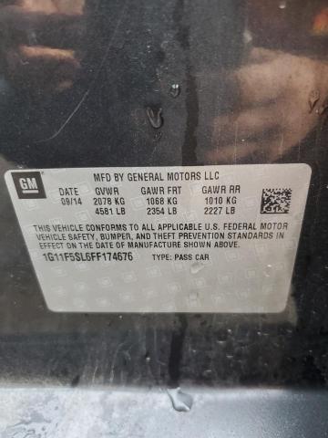 1G11F5SL6FF174676 - 2015 CHEVROLET MALIBU LTZ გრაფიტი ფოტო 12