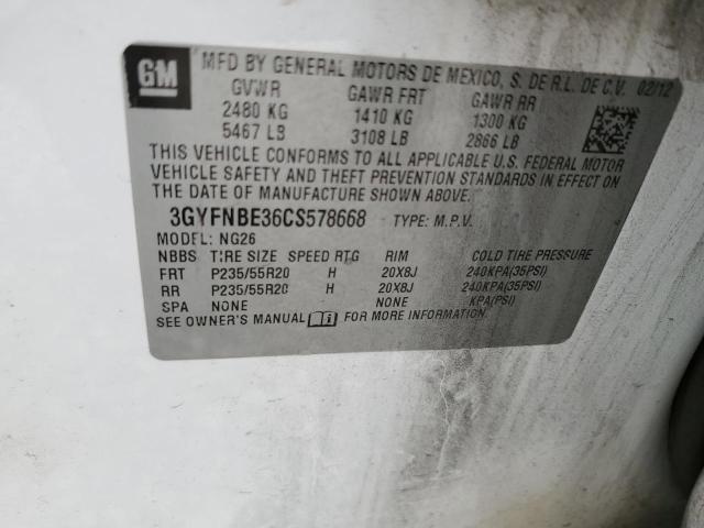 3GYFNBE36CS578668 - 2012 CADILLAC SRX PERFORMANCE COLLECTION Ақ фото 13