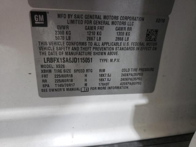 LRBFX1SA6JD115051 - 2018 BUICK ENVISION ESSENCE أبيض صورة 13