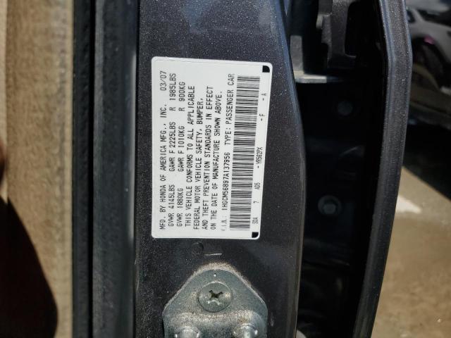 1HGCM56897A137956 - 2007 HONDA ACCORD EX CHARCOAL photo 12