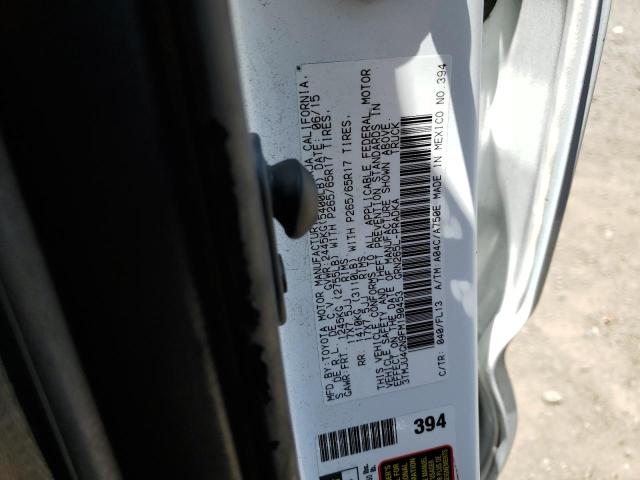 3TMJU4GN9FM190453 - 2015 TOYOTA TACOMA DOUBLE CAB PRERUNNER WHITE photo 12