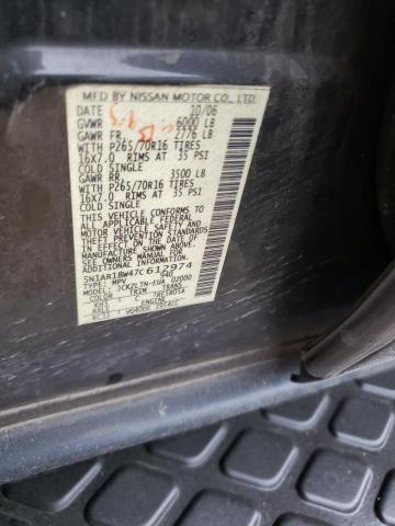 5N1AR18W47C612974 - 2007 NISSAN PATHFINDER LE 黑色 照片 10