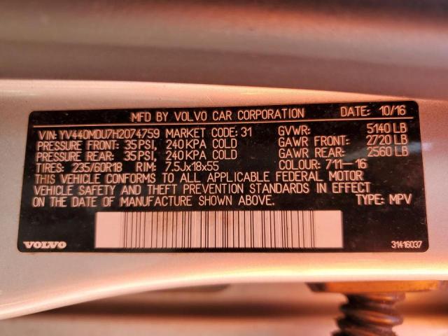 YV440MDU7H2074759 - 2017 VOLVO XC60 T5 INSCRIPTION SILVER photo 12