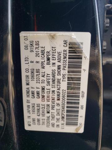 JHMCP26468C006022 - 2008 HONDA ACCORD LXP BLACK photo 13