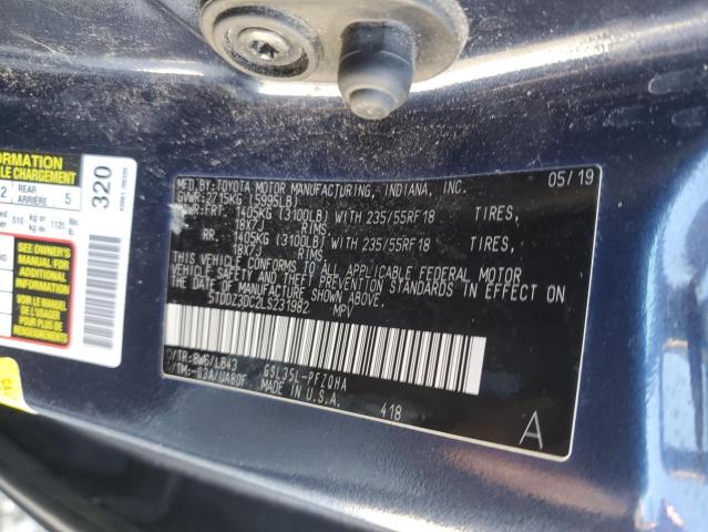 5TDDZ3DC2LS231982 - 2020 TOYOTA SIENNA XLE BLUE photo 13