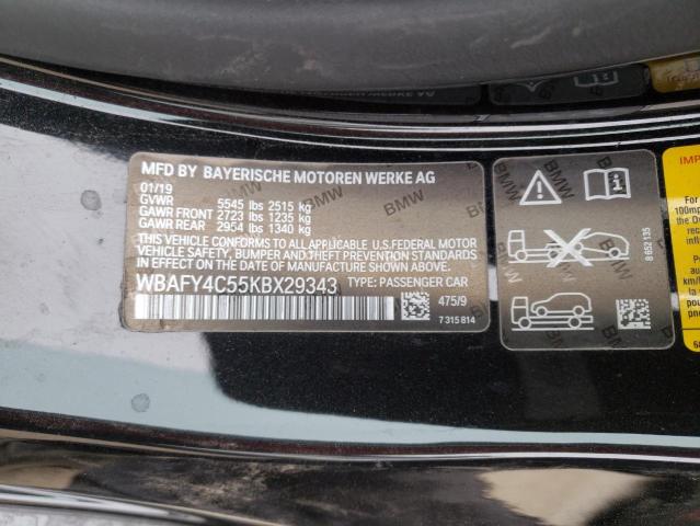 WBAFY4C55KBX29343 - 2019 BMW M850XI BLACK photo 12