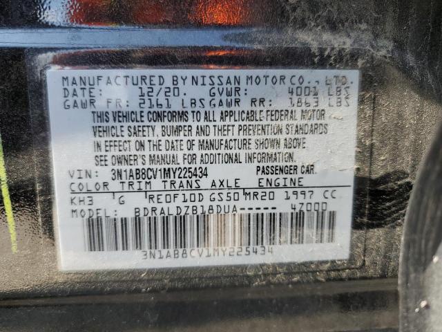 3N1AB8CV1MY225434 - 2021 NISSAN SENTRA SV BLACK photo 12