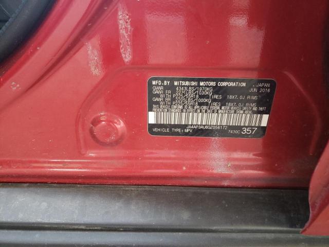 JA4AP3AU6GZ056172 - 2016 MITSUBISHI OUTLANDER ES RED photo 13
