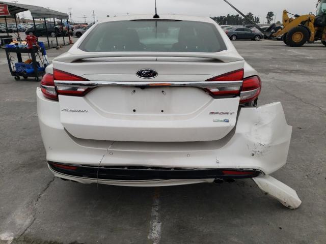 3FA6P0VP6HR379504 - 2017 FORD FUSION SPORT WHITE photo 6