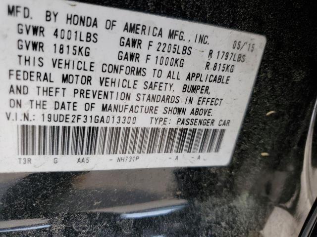 19UDE2F31GA013300 - 2016 ACURA ILX BASE WATCH PLUS BLACK photo 12