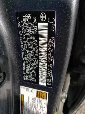 JTDKARFP8H3046734 - 2017 TOYOTA PRIUS PRIM ნაცრისფერი ფოტო 13