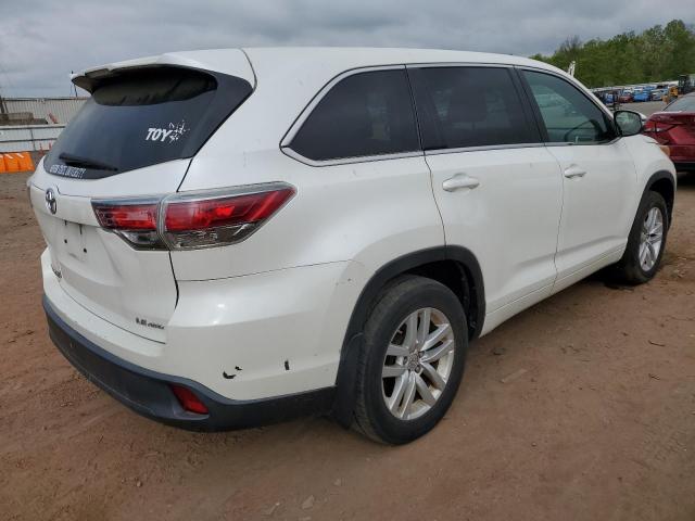 5TDBKRFH4FS115436 - 2015 TOYOTA HIGHLANDER LE WHITE photo 3