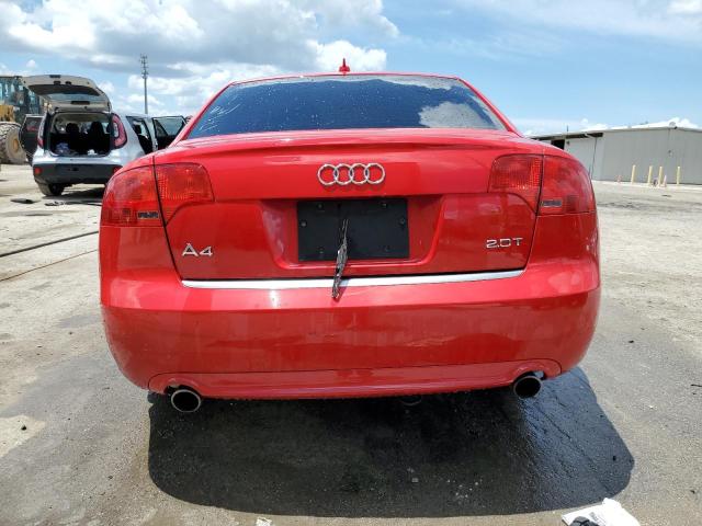 WAUAF78E08A085808 - 2008 AUDI A4 2.0T RED photo 6