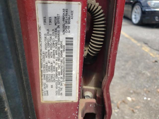 5TEGN92N92Z139379 - 2002 TOYOTA TACOMA DOUBLE CAB PRERUNNER RED photo 13