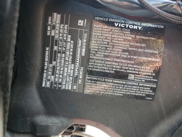 5VPXDAAA3H3057546 - 2017 VICTORY MOTORCYCLES CROSS COUN Rojo foto 10