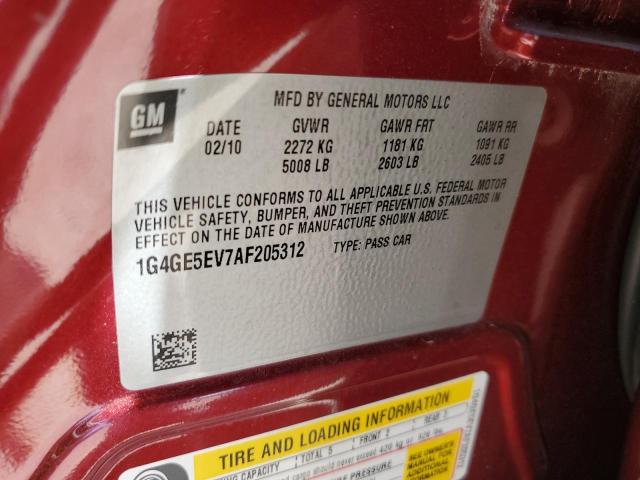 1G4GE5EV7AF205312 - 2010 BUICK LACROSSE CXS RED photo 13