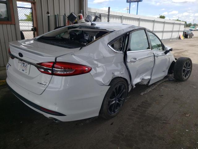 3FA6P0LU8JR201768 - 2018 FORD FUSION SE HYBRID WHITE photo 4