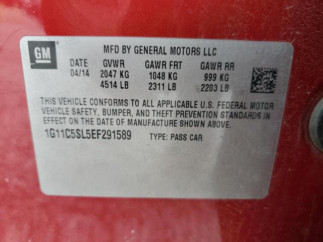 1G11C5SL5EF291589 - 2014 CHEVROLET MALIBU 1LT RED photo 13