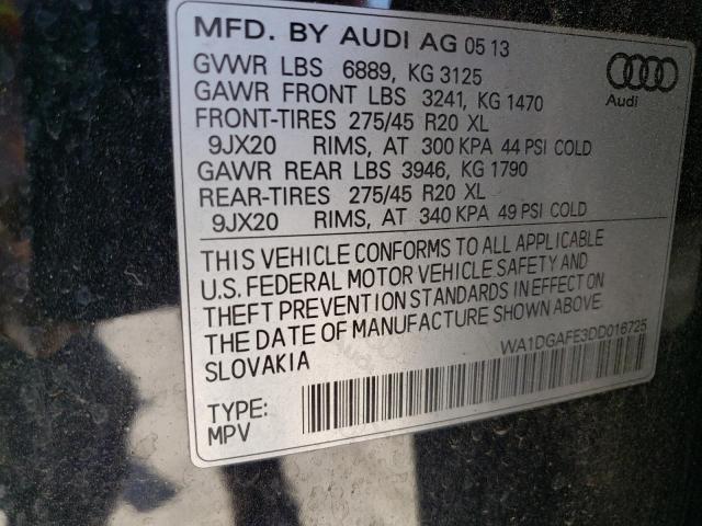 WA1DGAFE3DD016725 - 2013 AUDI Q7 PRESTIGE BLACK photo 13