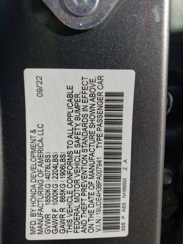 19UDE4H38PA007941 - 2023 ACURA INTEGRA A-SPEC CHARCOAL photo 12