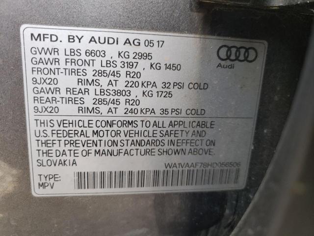 WA1VAAF78HD056506 - 2017 AUDI Q7 PRESTIGE GRAY photo 13
