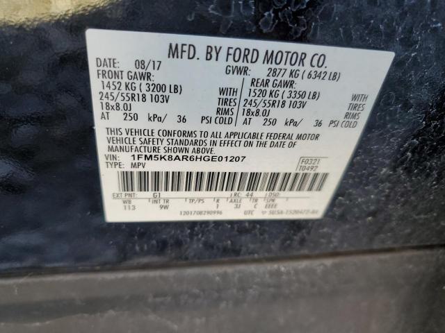 1FM5K8AR6HGE01207 - 2017 FORD EXPLORER POLICE INTERCEPTOR 黑色 照片 14