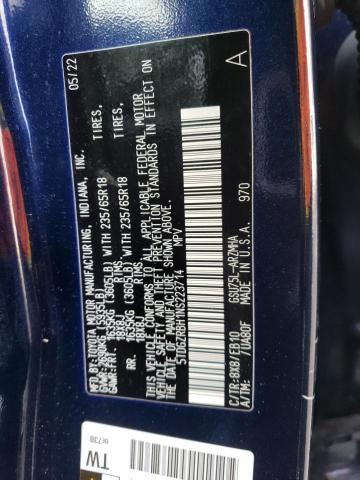 5TDGZRBH1NS223714 - 2022 TOYOTA HIGHLANDER XLE ლურჯი ფოტო 13