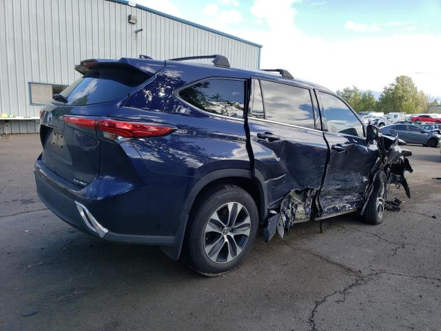 5TDGZRBH1NS223714 - 2022 TOYOTA HIGHLANDER XLE ლურჯი ფოტო 3